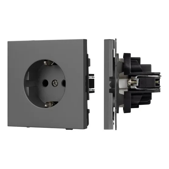 Фото #1 товара Механизм электрической розетки SCT-TENDO-MEU1-SFPL-GR (230V, 16A) (Arlight, Матовый графитовый)