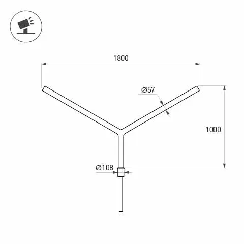 Фото #2 товара Кронштейн OXOR-SY2-1800x108-L1000 BLACK (Arlight, Сталь)
