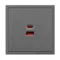 Минифото #4 товара Механизм розетки с быстрой USB зарядкой SCT-NOBE-MUAC-SFPL-FC-GR (65W, QC3) (Arlight, Серый базальт)