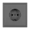 Минифото #2 товара Механизм электрической розетки SCT-NOBE-MEU1-SFPL-GR (230V, 16A) (Arlight, Серый базальт)